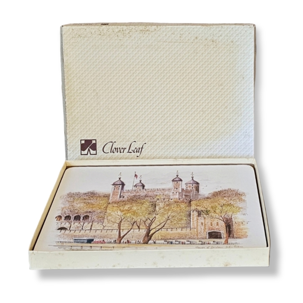 Vintage Clover Leaf London Eangland Table Mats - Set of 4